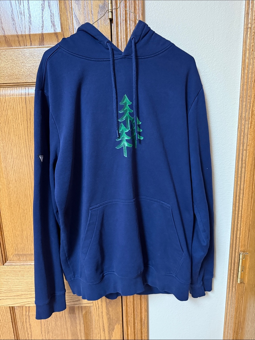 Men's Navy Hoodie with Green Tree Motif